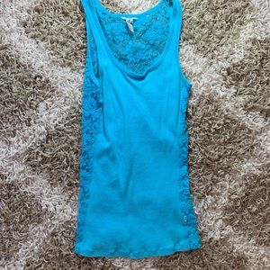 Blue Lace Tank Top